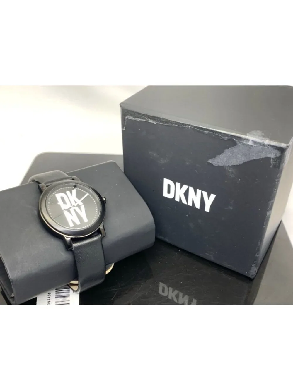 DKNY Women's Watch NY6619 Soho D Quartz White Black Dial Leather Strap 34mm